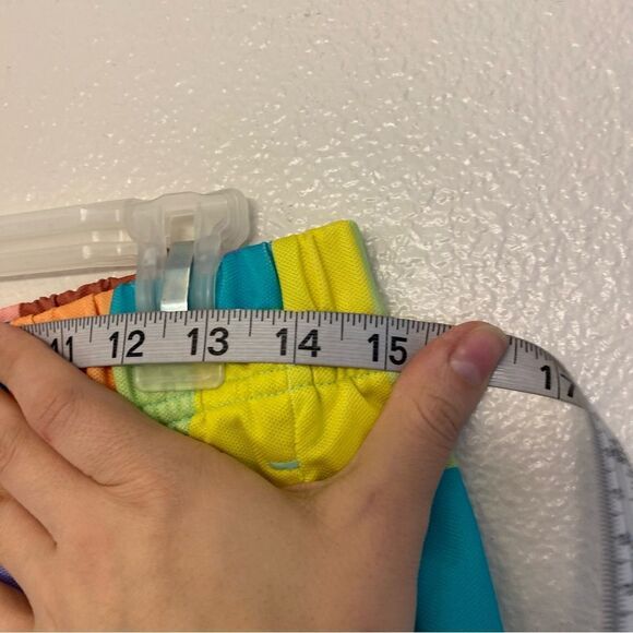 Adidas Surf Shorts Colorblock Patchwork bright bold rainbow colorful Women's M - Picture 12 of 13